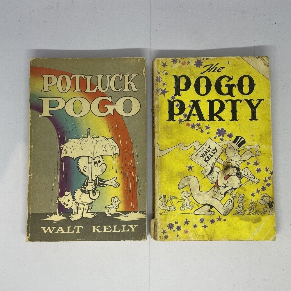 Vintage Pogo Books Lot Walt Kelly Potluck & Pogo Party PB Illustrated